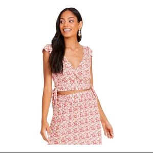 ☀️ Altar’d State Louise Floral Top Cropped Size M